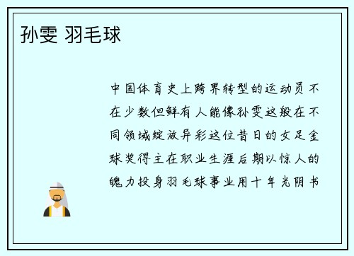 孙雯 羽毛球